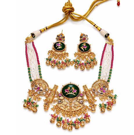 Traditional Rajwada high Quality Brass necklace with earrings