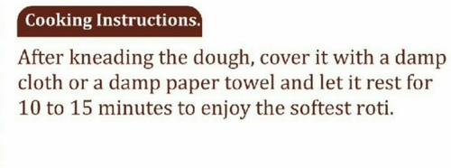 Vip Maruti Sehori Sharbati Atta - cooking instruction