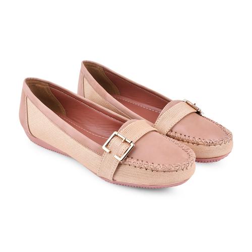 Dollphin Women's Flat Loafer Tre-01 Peach