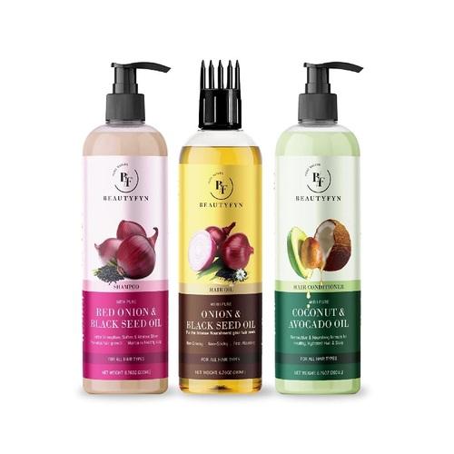 BEAUTYFYN Red Onion Black Seed Oil Shampoo, Onion Black Seed Hair Oil