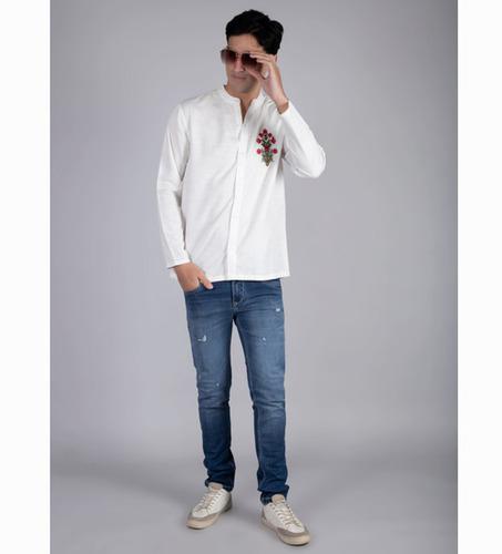 Designer White Short Kurta