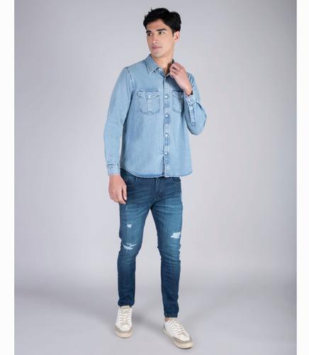 Mens Denim Shirt Light Blue