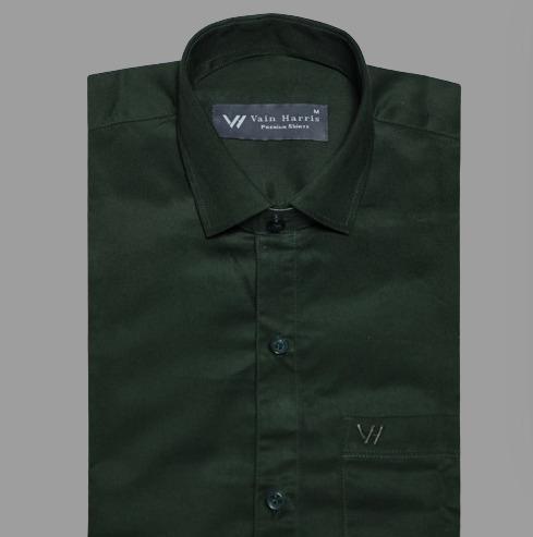 Liswan Premium Shirt Casual Classic Dark Green 