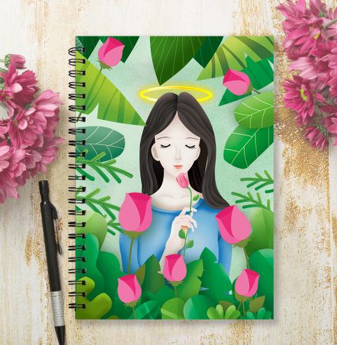 3D Lenticular Notebook - Girl with Flower