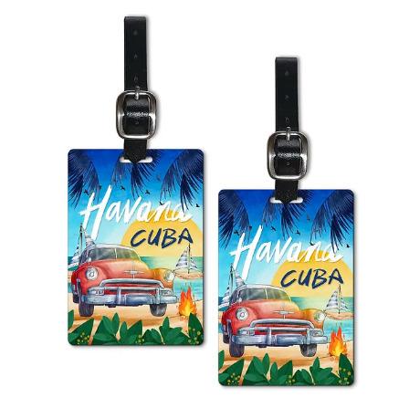 3D Lenticular Luggage Tag - Havana Cuba Set of 2