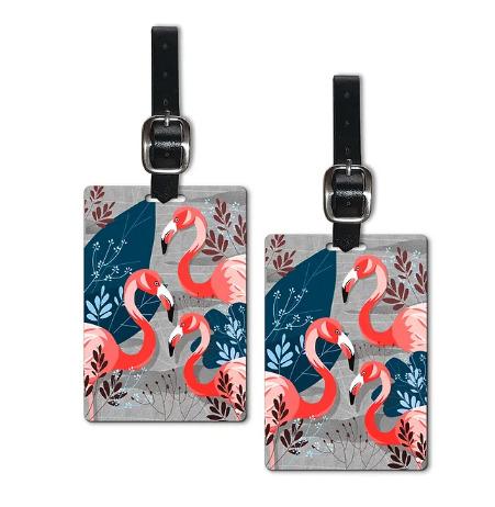 3D Lenticular Luggage Tag - Pink Flamingo Set of 2