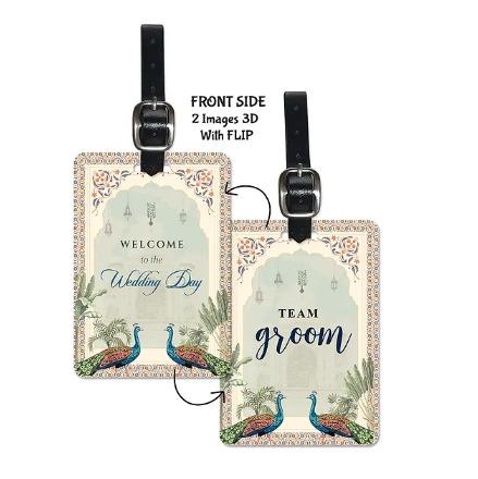 3D Lenticular Luggage Tag - Team Groom set of 2