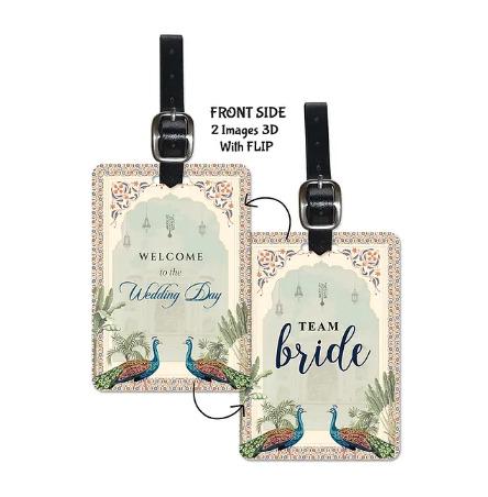 3D Lenticular Luggage Tag - Team Bride set of 2
