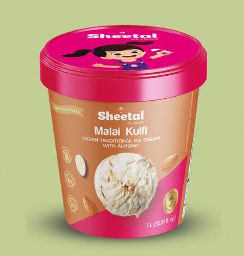 Malai Kulfi Indian Traditional Ice Cream Tub with Almonds