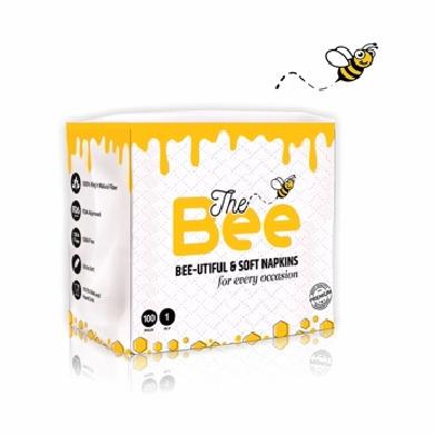 The Bee Tissue Paper Napkin Box 50 Pulls/2Ply