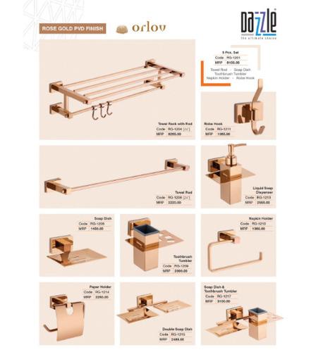 Stainless Steel Orlov Rose Gold PVD Finish Bathroom Accessories