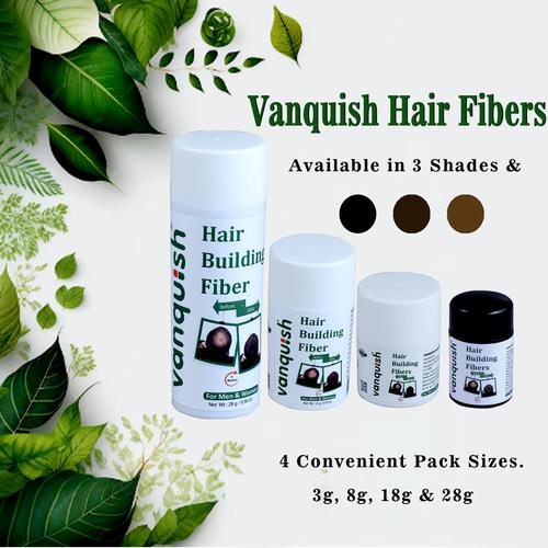 Vanquish Men Fiber - Bottles -3g, 8g, 18g 28g (Black, Dark Brown, Light Brown)