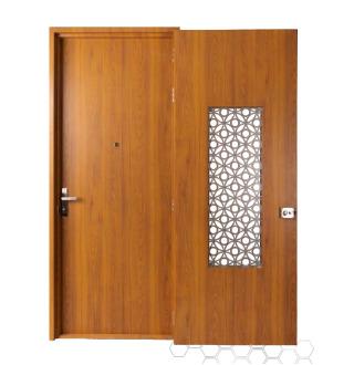 Double Door Wood Finish With Grill