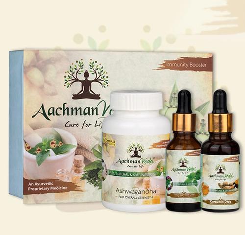 Immunity Booster Kit 1(Ashwagandha Capsule with Tulsi & Curcumin Drops)