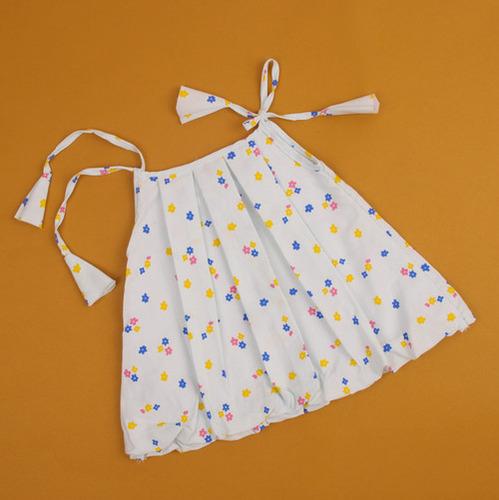 Elegant Floral Frock with Adjustable Shoulder Knot & Bloomers