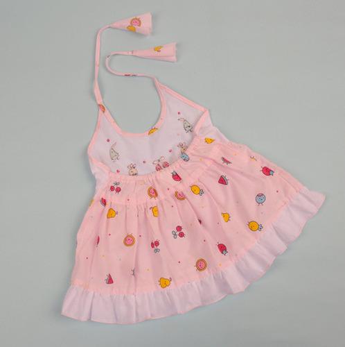 Adorable Baby Girl's Cotton Dress with Fruity Print & Ruffle Design
