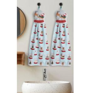 Wash Basin Hanging Hand Kitchen Towel Napkin with Tie