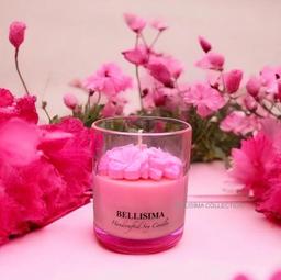 Pink Jar Soy Candle with floral topper 150 ml