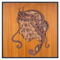 Elegant Woman Silhouette 3D Wood wall Art