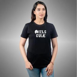 Chombooka Girls Rule Women Half Sleeves T-Shirts