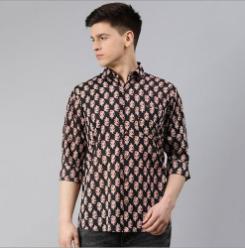 Millennial Black Cotton Full Sleeves Shirts