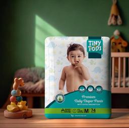 Tiny Tods premium baby diaper | M (medium) | 74 Diapers