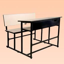 Brown Wooden School Benches With Desk