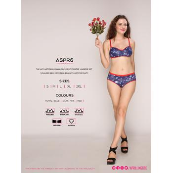 The Ultimate Fashionable Demi Cup Printed Lingerine Set