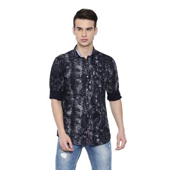 Discharged Printed Casual Shirts