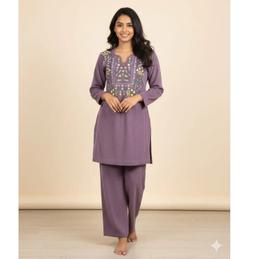 Muted berry color Knitted Co-ord Set