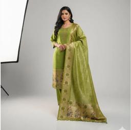 Pre-stitched power loom silk banarasi suit paithani design Ready to wear co-ord set