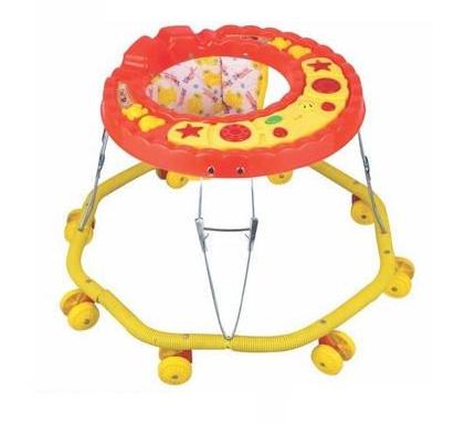 Foldable 8 Wheeler Yellow Red Baby Walker