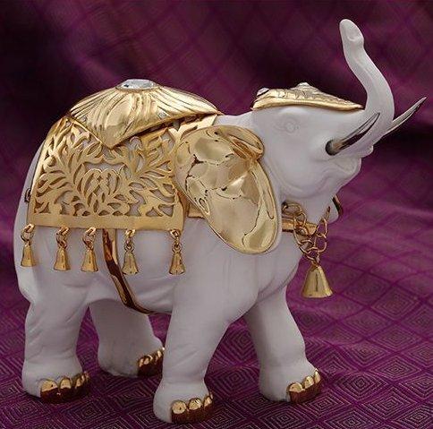 Elephant Gold Plated Decorative Resin Statue