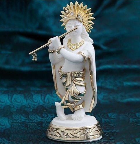 Gold Plated Resin God Krishna Statue