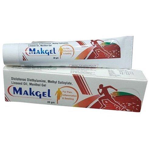 MAKGEL (30 GM Diclofenac Diethyiamine Methyl Salicylate Linseed Oil Menthol Gel)