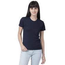 Navy Blue Plain T-Shirt Women 