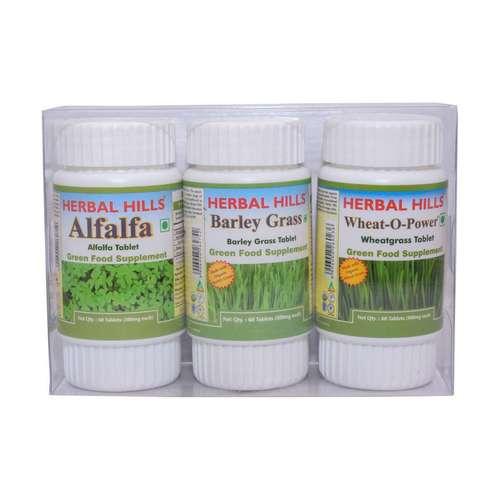Green Food Supplement Kit (Wheatgrass, Alfalfa, Barley Grass)
