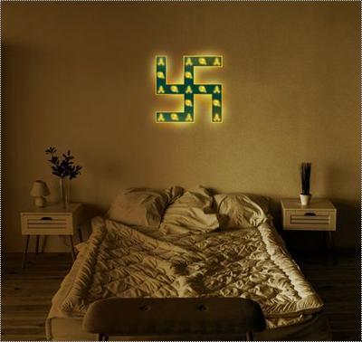 Bedroom Decor Swastik Wall Frame Lamp