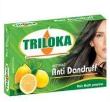Triloka Anti Dandruff Hair Bath Powder Box