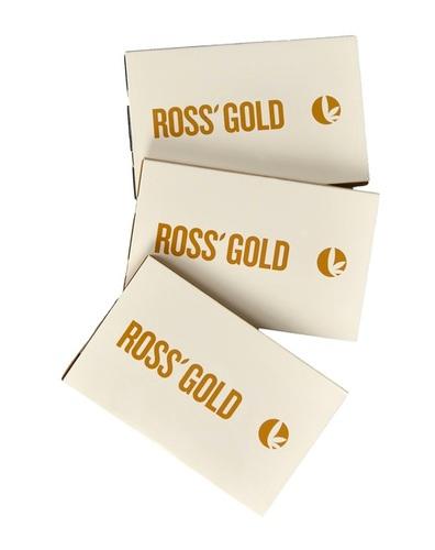  Ross Gold - Single Wide 1 & 1/4 Medium Size Ultra-Premium Rolling Papers (80 Leaves)