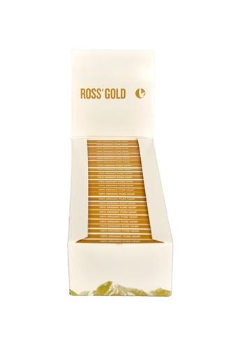 Ross Gold - Single Wide 1 & 1/4 Medium Size Ultra-Premium Rolling Papers (80 Leaves)