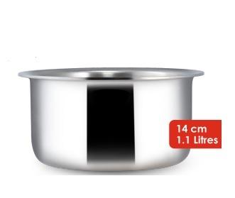 3 Ply Stainless Steel Cooking Pot 14cm (1.1 Litres)