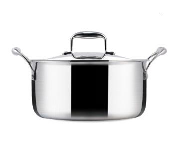 3 Ply Stainless Steel Casserole 24cm (4.8 Litres)