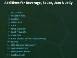 Additives for Beverage, Sauce, Jam & Jelly