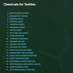 Chemicals for Textiles