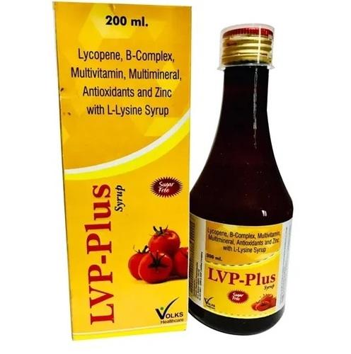 200 ml Lycopene B-Complex Multivitamin Multimineral Antioxidants And Zinc With L-Lysine Syrup