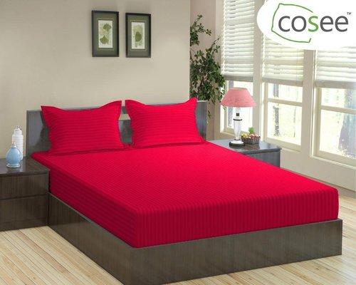 Cosee Satin Stripe King Size Bed Sheet