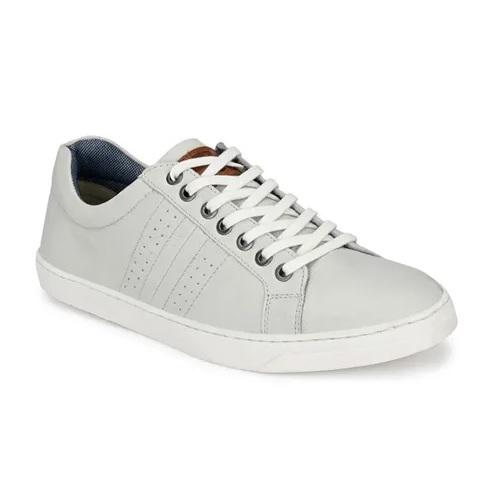 Men White Leather Sneakers