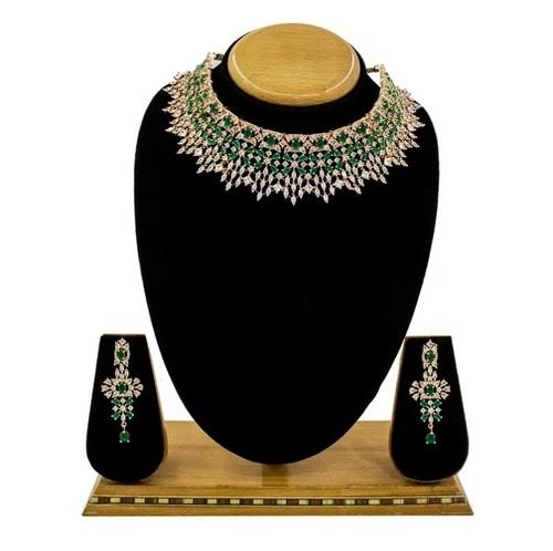 Glamorous Design American Diamond Rose Gold plated Necklace Set