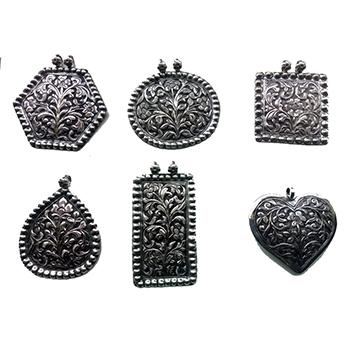 925 Silver Jewellery Oxidised Pendants 